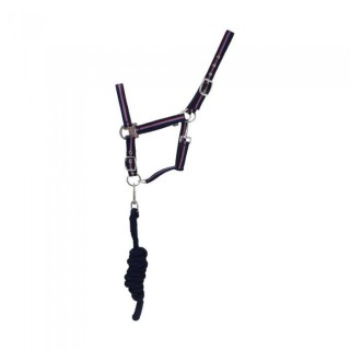 Hy Signature Pferdehalfter und Führstrick Pony schwarz