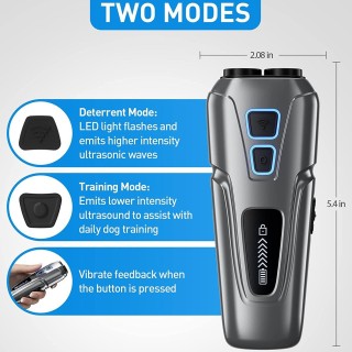Ultraschall-Hundevertreiber, Hundebell-Abschreckungsgeräte, wiederaufladbar, tragbar, multifunktional, Anti-Lärm schwarz