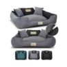 KINGDOG Laufgitter-Hundebett, langlebig, abnehmbarer Bezug M-XL, rutschfest, 3 Farben! + 2 kostenlose Kissen! M schlachtschif