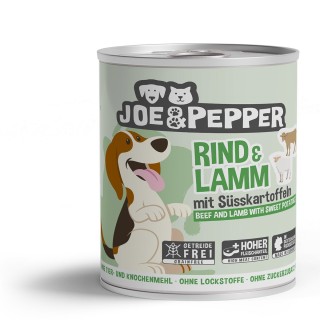 Joe & Pepper Dog Rind & Lamm mit Süßkartoffeln 6x800g