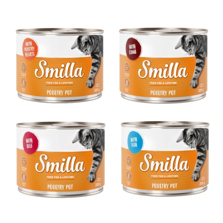 Smilla Geflügeltöpfchen 6 x 200 g - Mixpaket (4 Sorten)