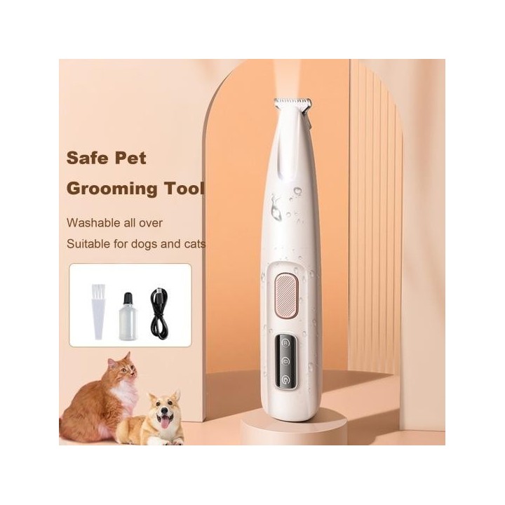 Hundepfotenschneider mit LED-Licht, elektrischer Hundeschneider, wiederaufladbar, geräuscharm, Haustierschneider, Haarschneid