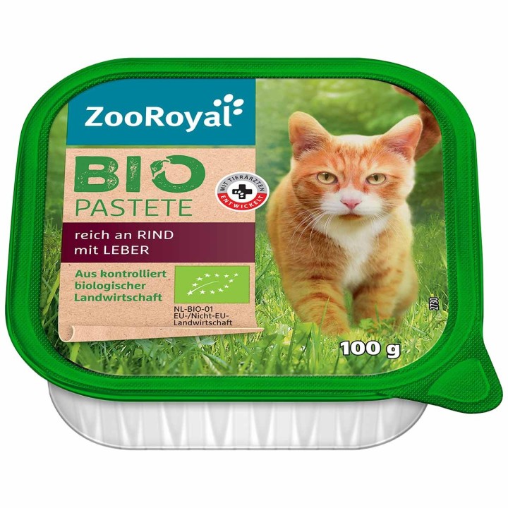 ZooRoyal Bio Pastete reich an Rind mit Leber 100g