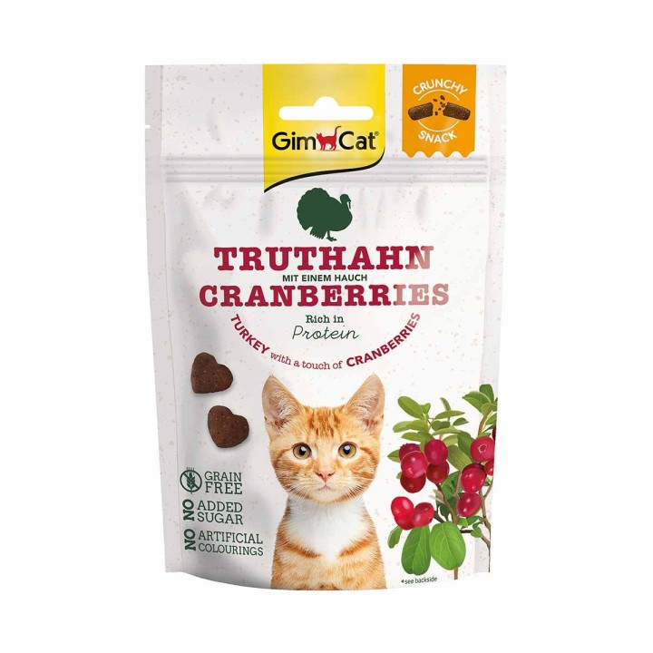 GimCat Crunchy Snacks Truthahn mit Cranberries 50g