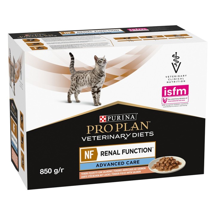 PURINA PRO PLAN Veterinary Diets Feline NF Advanced Care Lachs - 10 x 85 g