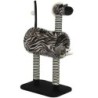 PawHut Kratzbaum Zebra-Design mit Katzentunnel Ø25 cm, Katzenbaum 93 cm, Kratzstämme Schwarz Weiß für Katzen   Aosom.de