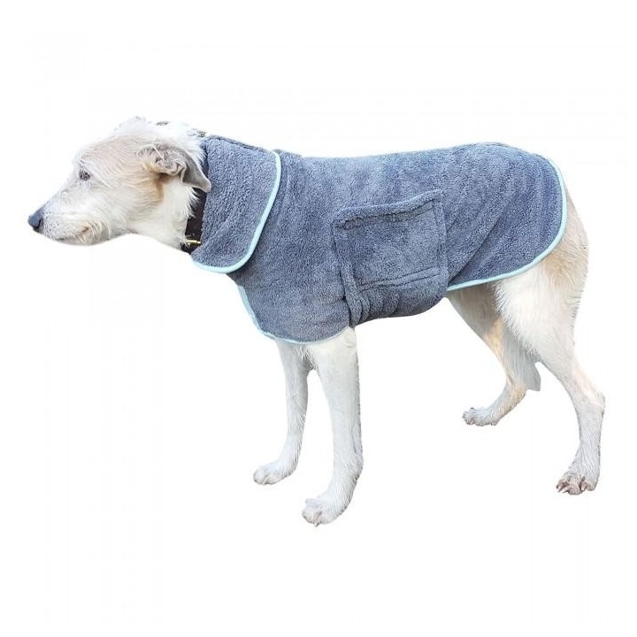 Henry Wag Hundetrocknungsmantel 80cm grau/blau