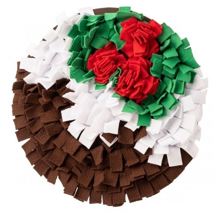 House of Paws Weihnachtspudding-Plüsch-Hundespielzeug One Size braun