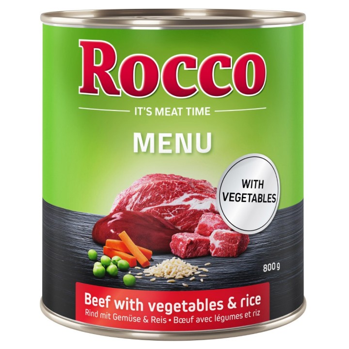 Top-Angebot Rocco Menü 24 x 400 g / 800 g  - 24 x 800g: Rind, Gemüse & Reis