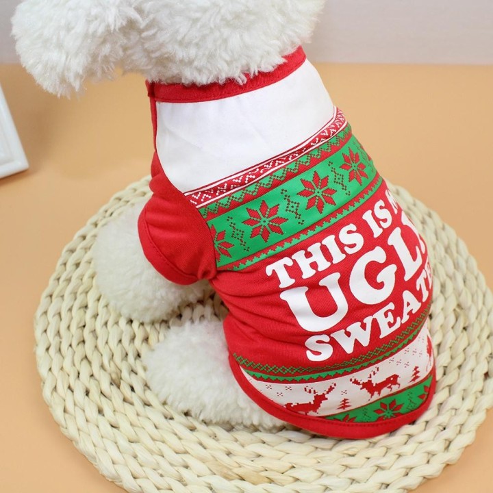 Hund Weihnachten T-Shirt Haustier T-Shirt Hunde Weihnachten Sommer Hund S