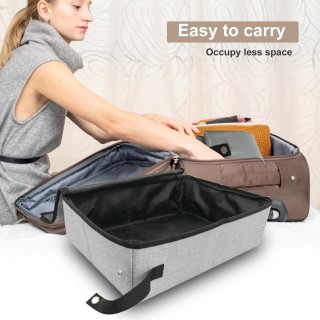 Reise-Katzentoilette, tragbare Katzentoilette mit Deckel, zusammenklappbar, wasserdicht, für Reisen im Freien S grau