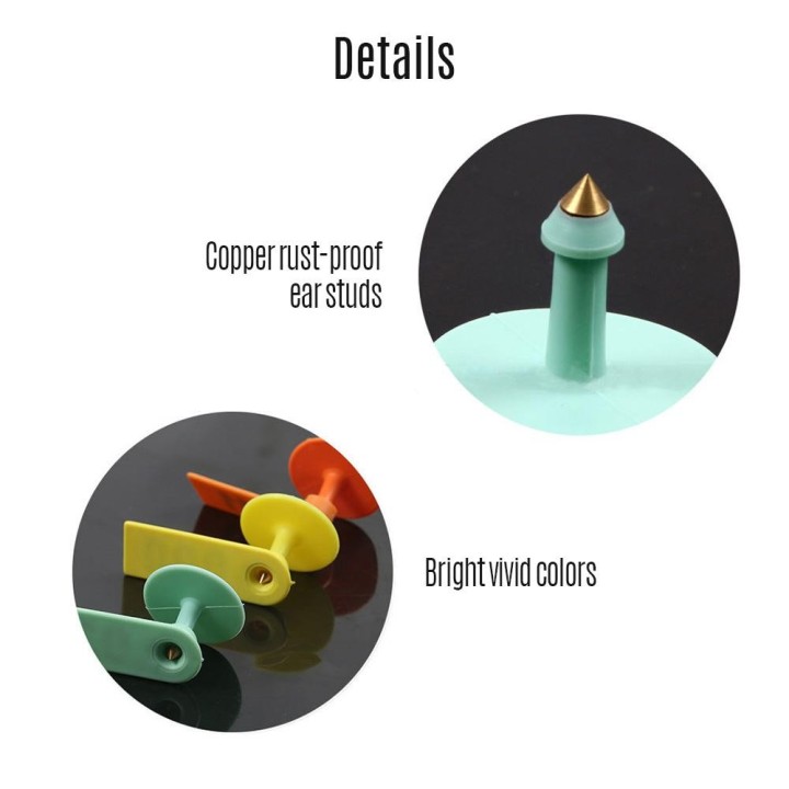 100 Stück nummerierte Ohrmarken für Schafe, 001–100, zur Identifizierung von Nutztieren Numbered gelb