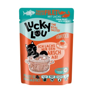 Lucky Lou Extra Food Thunfisch & Lachs in Broth 12x70g
