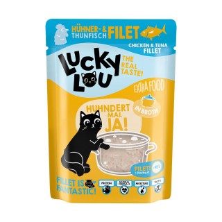 Lucky Lou Extra Food Hühnerfilet & Thunfisch in Broth 12x70g