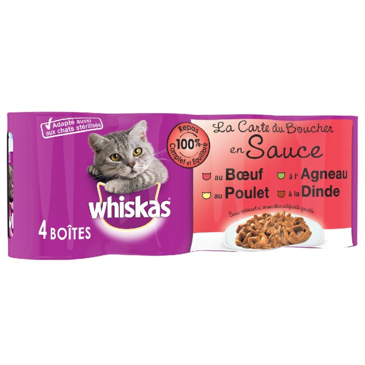 Whiskas La Carte 12 x 390 / 400 g - des Metzgers in Sauce (12 x 400 g)