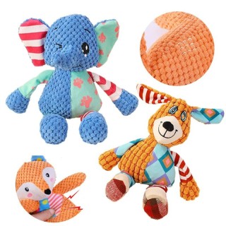 Plüsch-Hundespielzeug, quietschendes Haustierspielzeug für Hunde und Katzen, bissfest, interaktives Hundezahnreinigungs-Kausp