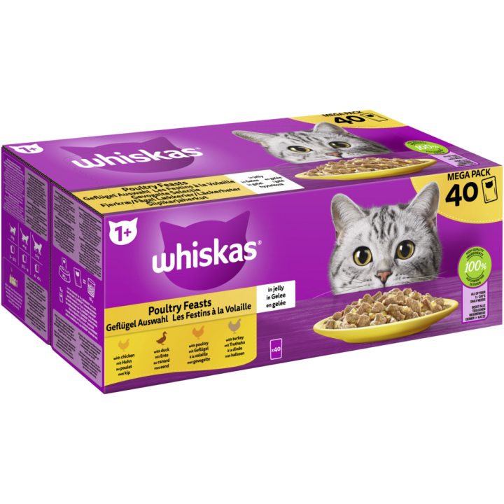 Portionsbeutel Multipack Mega Pack 1+ Geflügel Auswahl in Gelee 40 x 85g