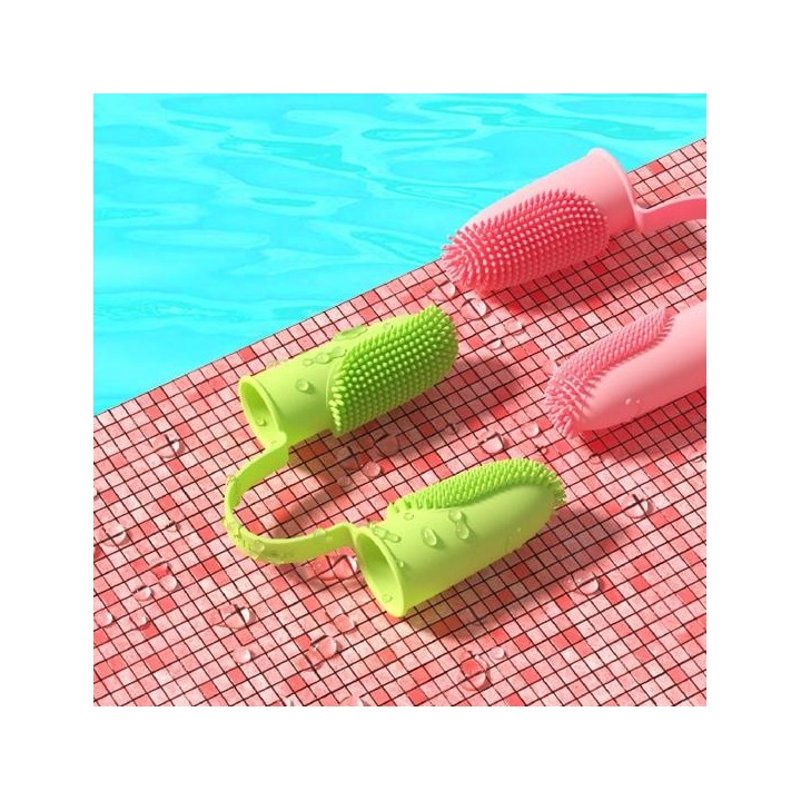 Leichte Zwei-Finger-Zahnfleckenentfernung, harmlos, gemütliches Tragen, Hundezahnbürste, tägliches Reinigungswerkzeug, Katze