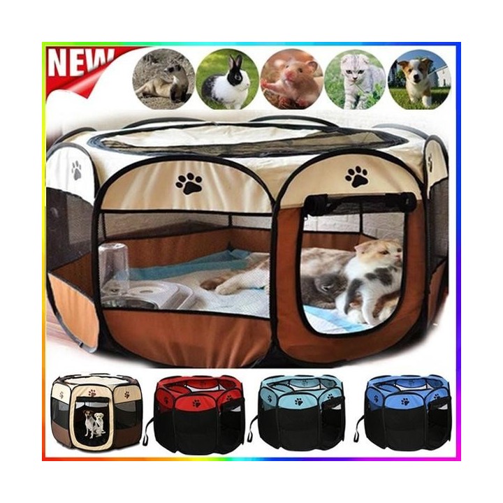 Krallendruck faltbarer Reißverschlusszaun Spiel Safe Guard Katzenhundekäfig Laufstall Heimtierbedarf None kaffeebraun