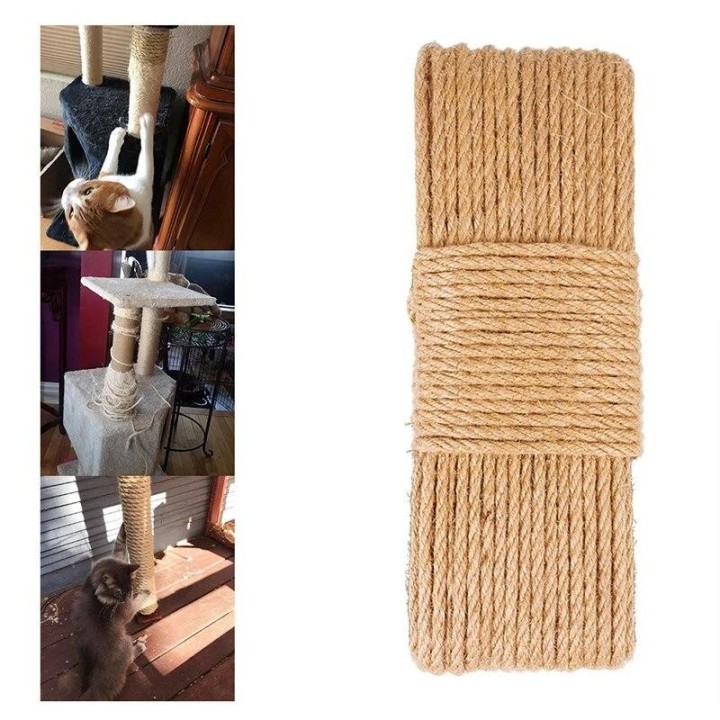 Natürliche Jute Kratzschutz Seil Haustier Katze Kratzschnur Rollen Hanf gedrehte Kordel Makramee Pfote Kralle Möbelschutz 4mm
