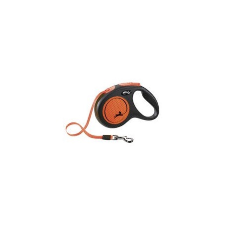 Flexi® New Neon 5 m / 25 kg - mit Gurt [Neon-Orange]
