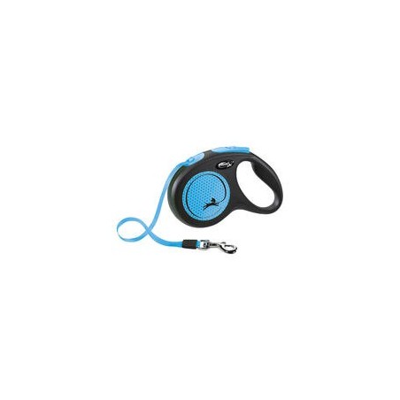 Flexi® New Neon 5 m / 25 kg - mit Gurt [Neon-Blau]