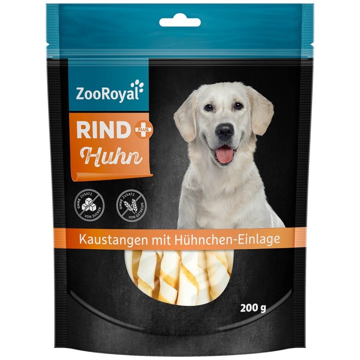 ZooRoyal Rind+ Kaustange mit Hühnchen-Einlage 200g