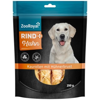 ZooRoyal Rind+ Kaurollen mit Hühnerbrust 250g