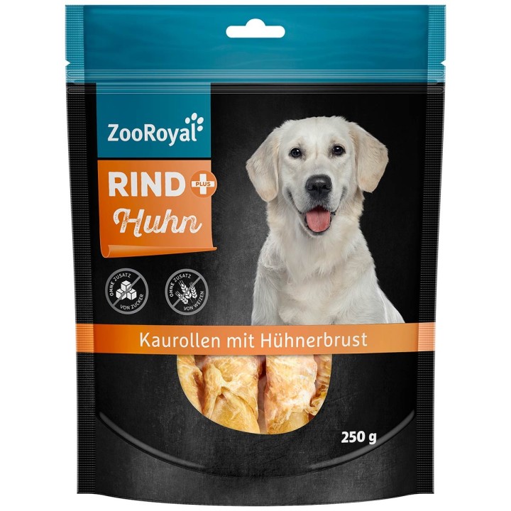 ZooRoyal Rind+ Kaurollen mit Hühnerbrust 250g