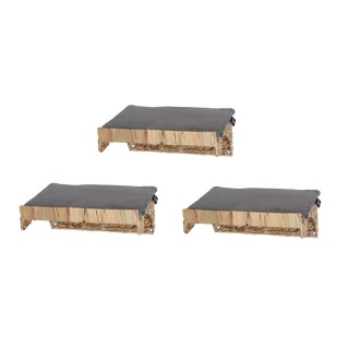 Katzen-Kletterwand WH mit Samtkissen 3er Set grau