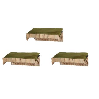 Katzen-Kletterwand WH mit Samtkissen 3er Set oliv