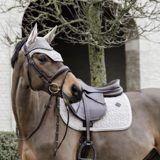 Kentucky Horsewear Fliegenmütze Wellington Basic Velvet - beige