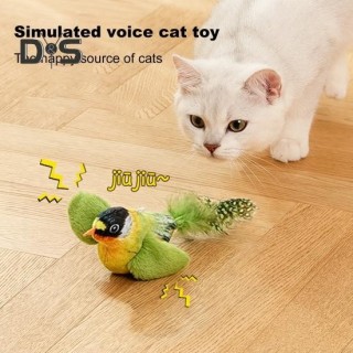Zwitschernder Vogel, Katzenspielzeug, interaktives Vogelspielzeug mit flatternden Flügeln, Plüsch-Vogelspielzeug, batteriebet