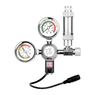 Aquarium-CO2-Regler, wasserdichter Kohlendioxid-Regler mit großen Messgeräten, Blasenzähler-Magnetventil US Plug CGA320 Inter