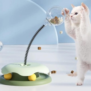 Katzenfutterball, der ausläuft, interaktiver Futterspender, Katzenspielzeug, interaktiver Ball, Becher, Leckerli-Spielzeug, l