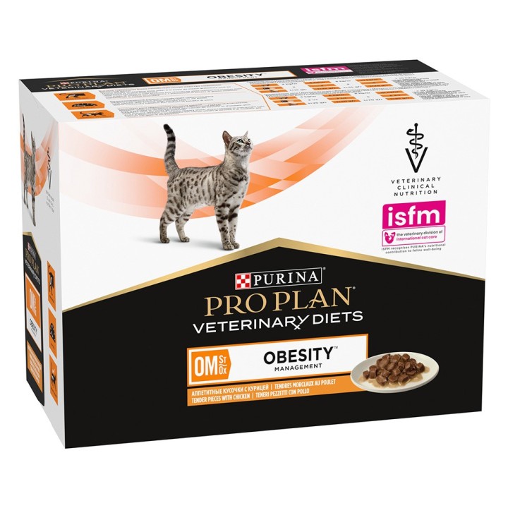 PURINA PRO PLAN Veterinary Diets Feline OM ST/OX - Obesity Management Huhn - 10 x 85 g