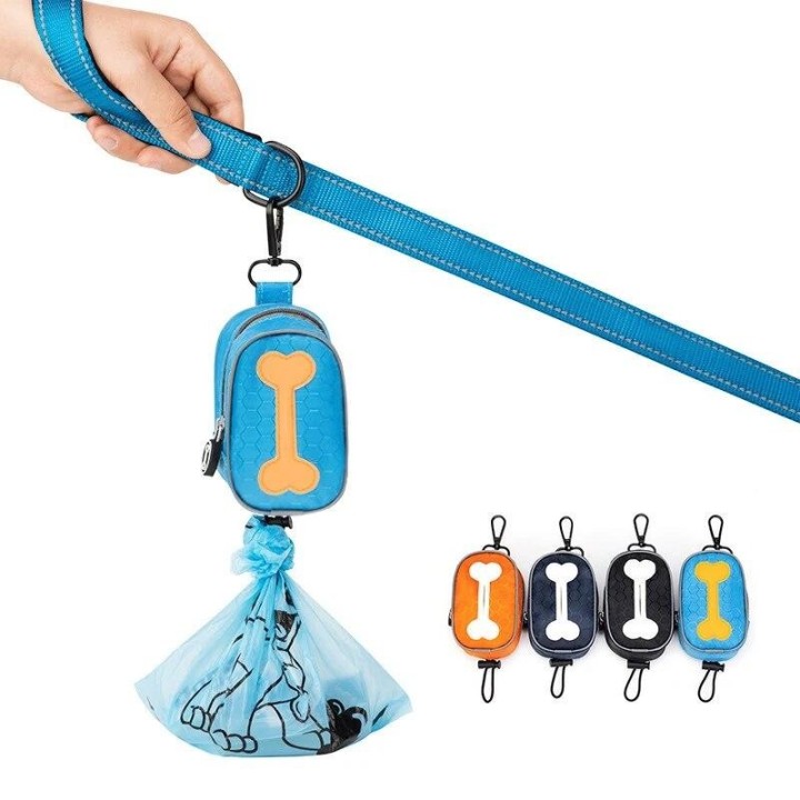 Pet Poop Bag Aufbewahrungsbeutel Oxford Dog Poop Collection Bag Tragbarer Müllbeutelspender Outdoor-Reinigungszubehör blau