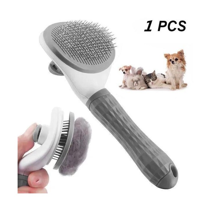 1 Stück One Click Haarentfernung Haustierkamm Design Automatische Schönheit für kurze und lange Haare Hundebürste 10.5*20.5cm