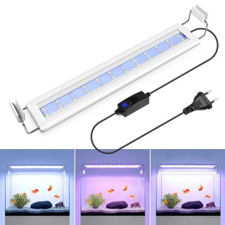 Aquarium LED-Beleuchtung 18-48cm Wasserpflanze Aquarium Licht mit ausziehbaren Halterungen weiße und blaue Beleuchtungslampe