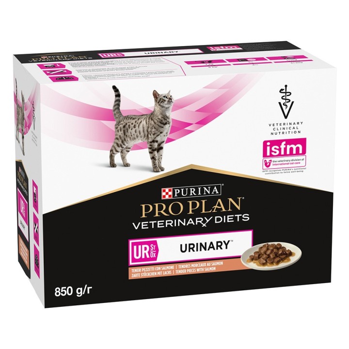 PURINA PRO PLAN Veterinary Diets Feline UR ST/OX - Urinary Lachs - 10 x 85 g