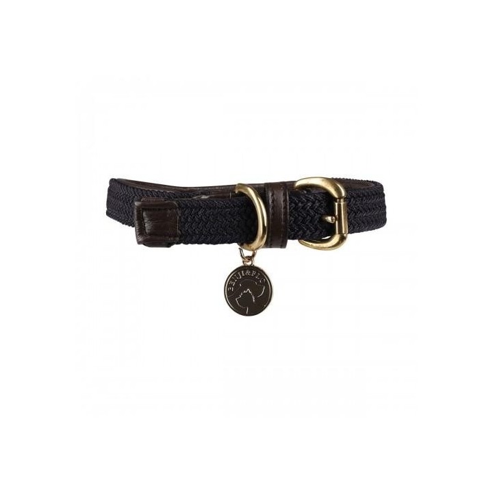 Benji & Flo Hundehalsband mit Interlaced-Lederfutter XS bordeaux