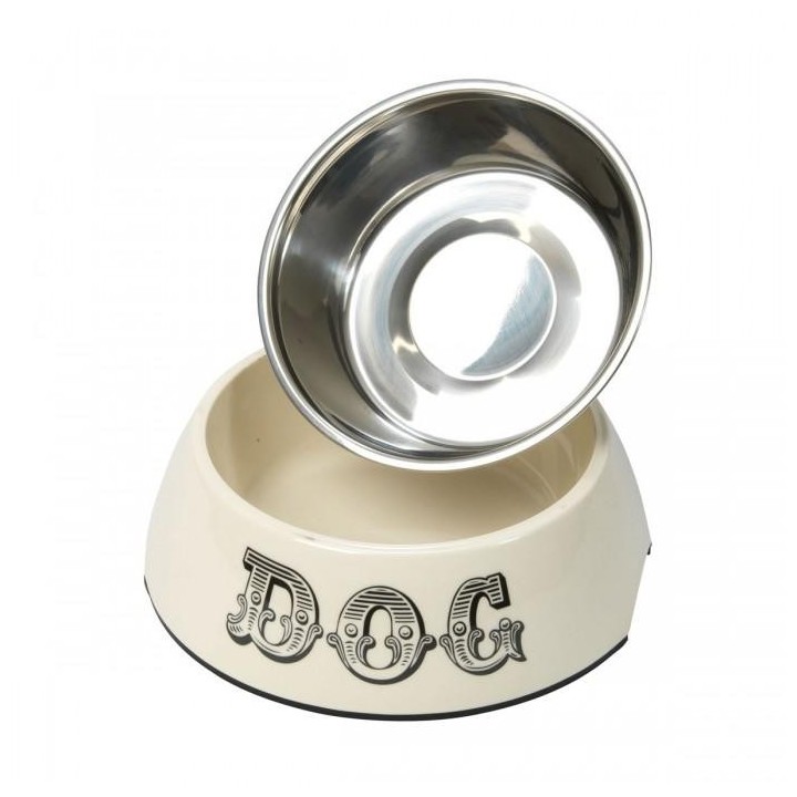 House of Paws Hundenapf-Set aus Melamin M creme