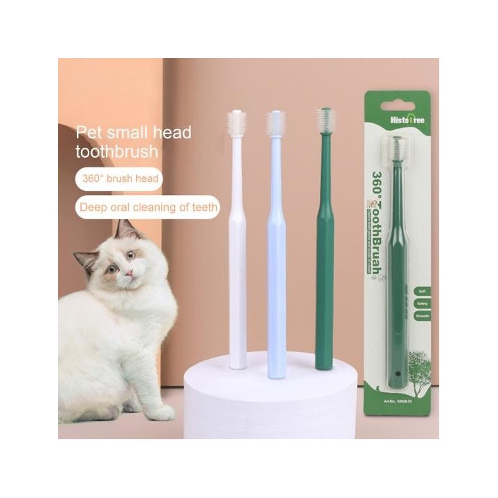 Frische Mundzahnbürste, praktisch, einfarbig, handgehaltene Zahnpflege, 360-Grad-Katze weiß