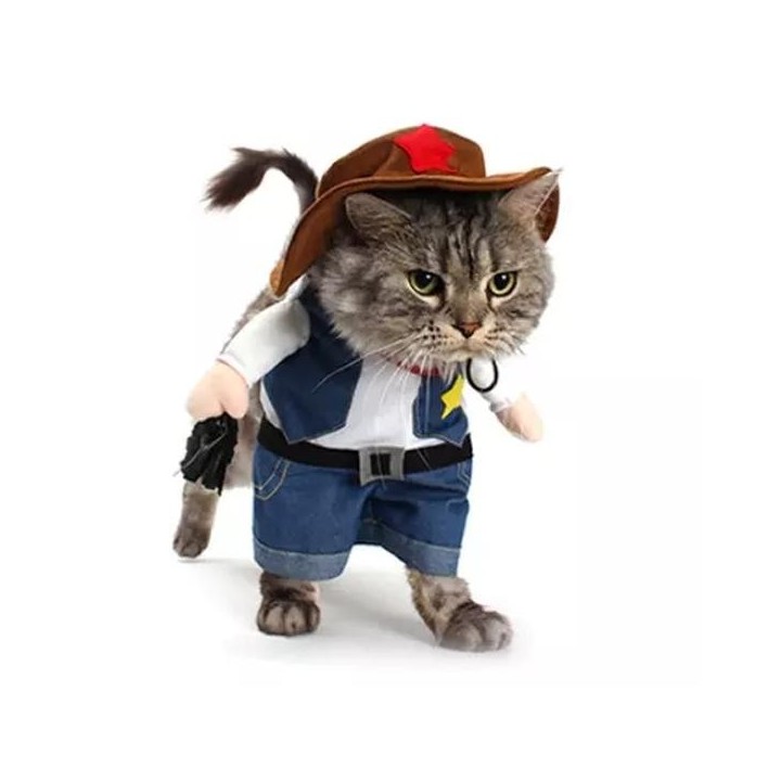 Sheriffkostüm für kleine Hunde und Katzen Tierbekleidungskostüm