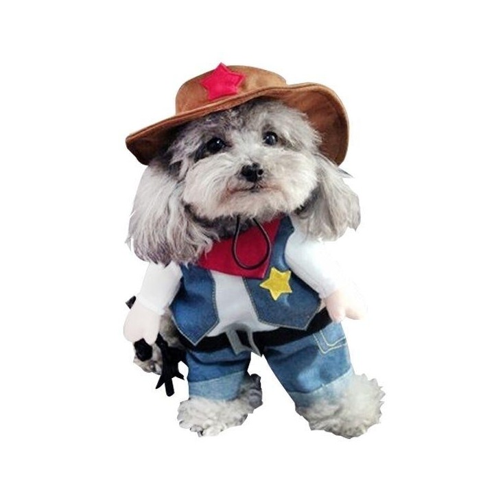 Sheriff Hundekostüm mit Klettverschlusskostüm