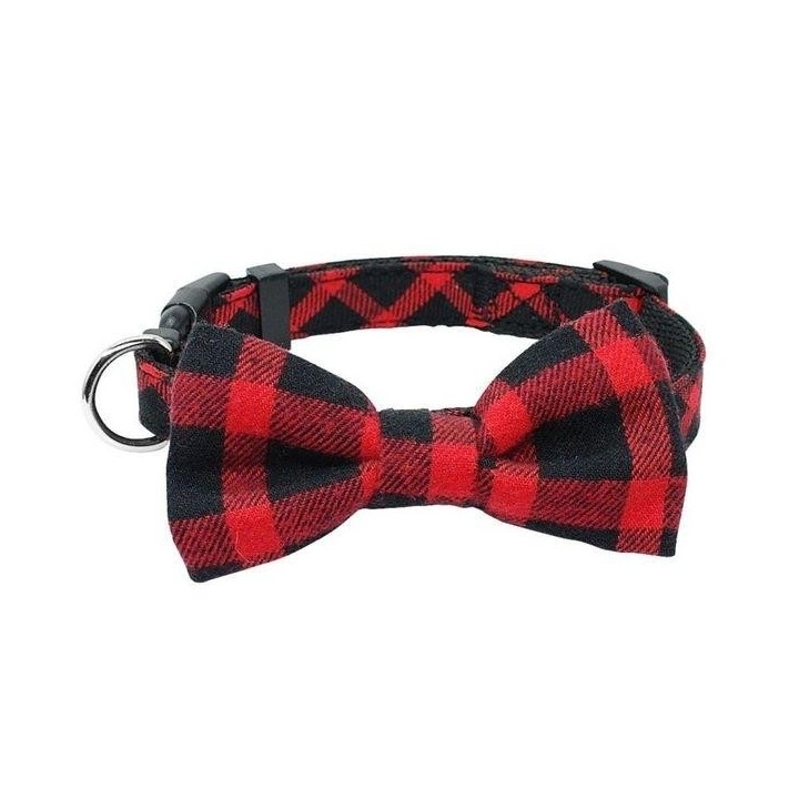 Hundehalsband mit Knotenmuster schottisch rot und schwarz schottische Verkleidung