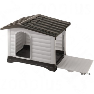 Ferplast Kunststoffhundehütte Dogvilla - Größe 90: B 88 x T 72 x H 65 cm