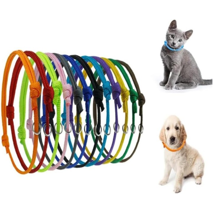 12PCS Welpenhalsbänder, Welpenhalsbänder, verschiedene Farben, verstellbar, einfach ... Medium