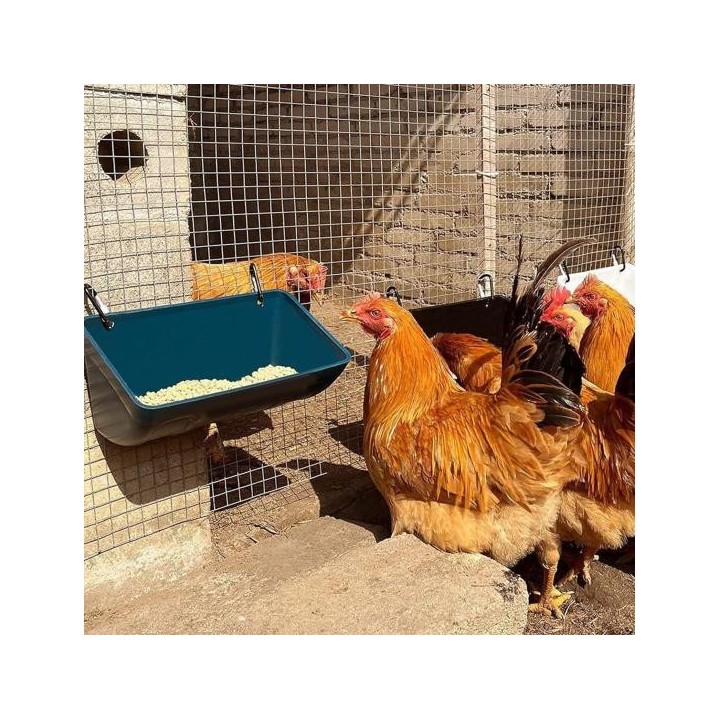 1 Set Hühnertrog-Futterspender zum Aufhängen mit Haken, schlagfest, automatische Fütterung, robust, einfache Installation, Zi