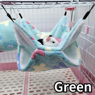 1PC Sugar Glider Isolierte Doppellagige Hängematte, Haustier Hängematte, Hängender Eichhörnchen Schlafsack 34x34cm kaffeebrau